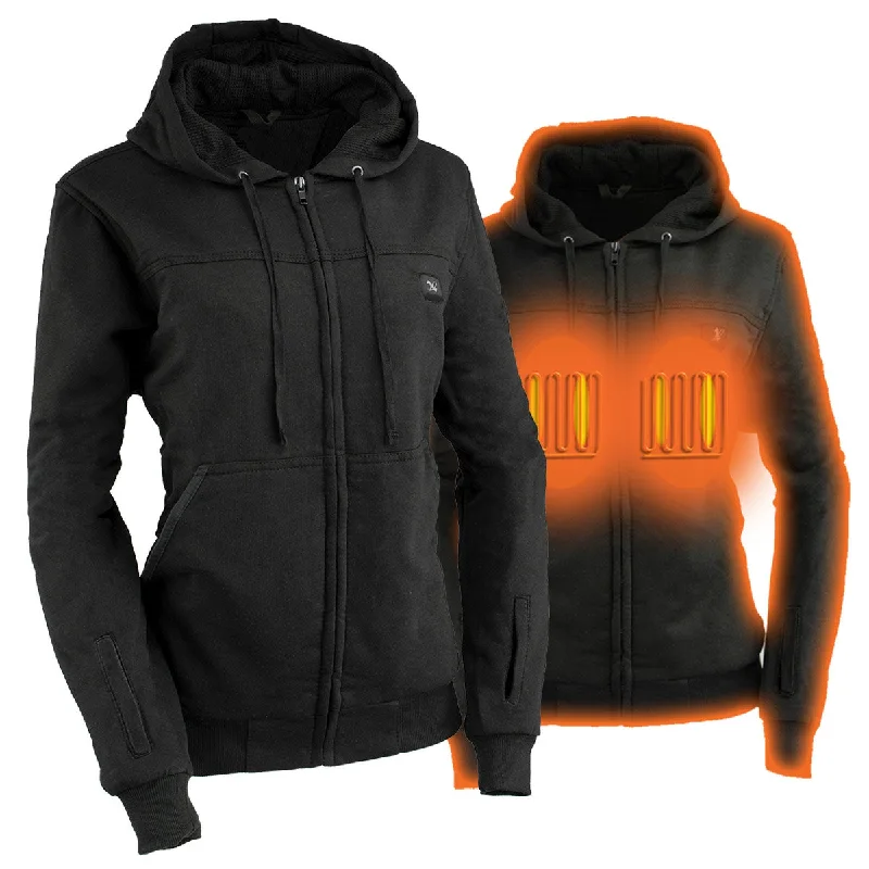 Chic Outfits Nexgen Heat NXL2717DUAL Tech Women's Black Heated Jacket Sweatshirt Hoodie for Winter Cold Weather w/ Battery Chic Outfits Nexgen Heat NXL2717DUAL Tech Women's Black Heated Jacket Sweatshirt Hoodie for Winter Cold Weather w/ Battery