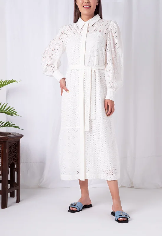 Stylish Jackets Schiffli Shirt Dress