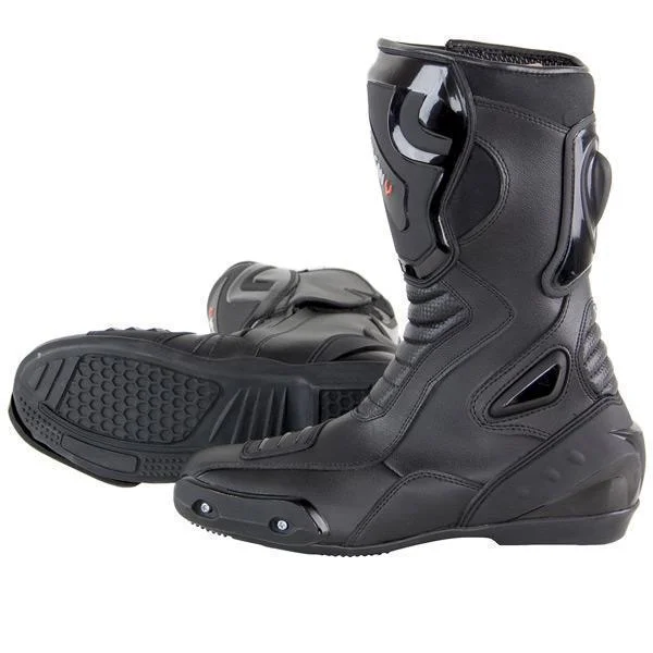 Body Design Vulcan V300 Men's Velocity Black Leather Motorcycle Racing Sport Boots with Shift Protection Body Design Vulcan V300 Men's Velocity Black Leather Motorcycle Racing Sport Boots with Shift Protection