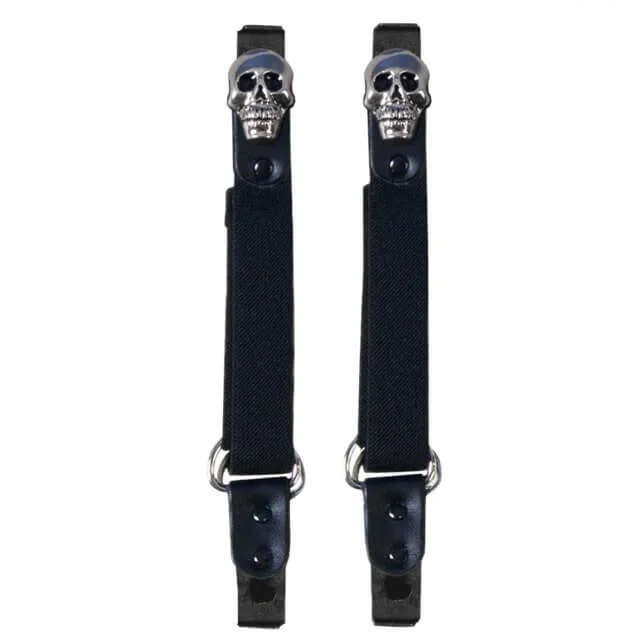 Classic Retro Hot Leathers BUA2010 Skulls Motorcycle Riding Pant Clips