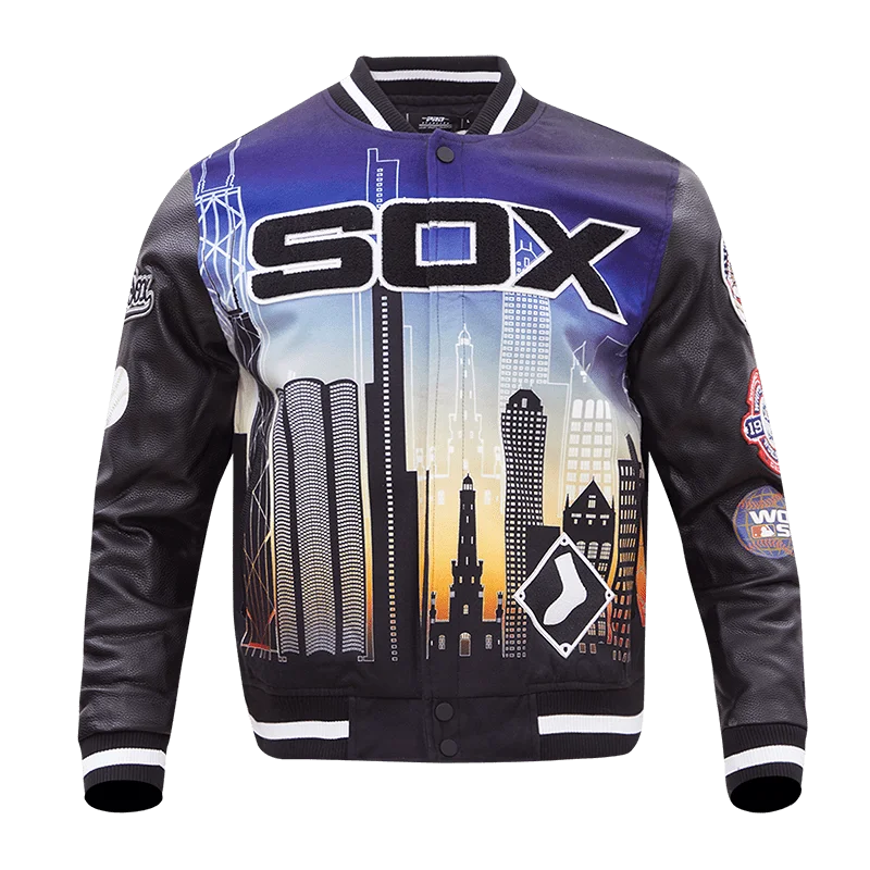 Refreshing Design MLB CHICAGO WHITE SOX REMIX VARSITY MEN'S JACKET (BLACK)