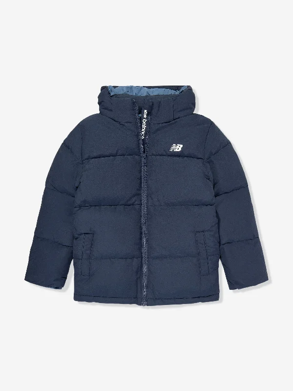 Comfortable Dresses New Balance Boys Logo Puffer Jacket in Navy