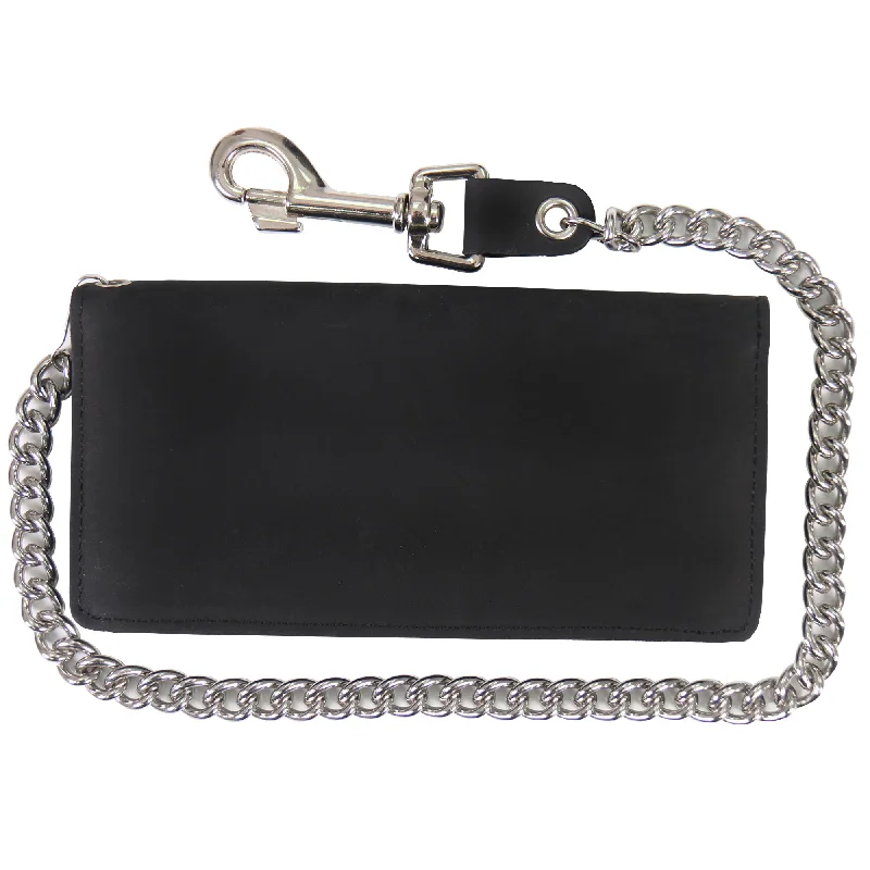 Exquisite Embroidery Hot Leathers WLC3103 7 Inch Black Premium Leather Bi-Fold Wallet with Credit Card Slots and Chain Exquisite Embroidery Hot Leathers WLC3103 7 Inch Black Premium Leather Bi-Fold Wallet with Credit Card Slots and Chain