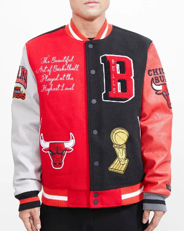 Daily Comfort NBA CHICAGO BULLS COLORBLOCK VARSITY MEN'S JACKET (BLACK)
