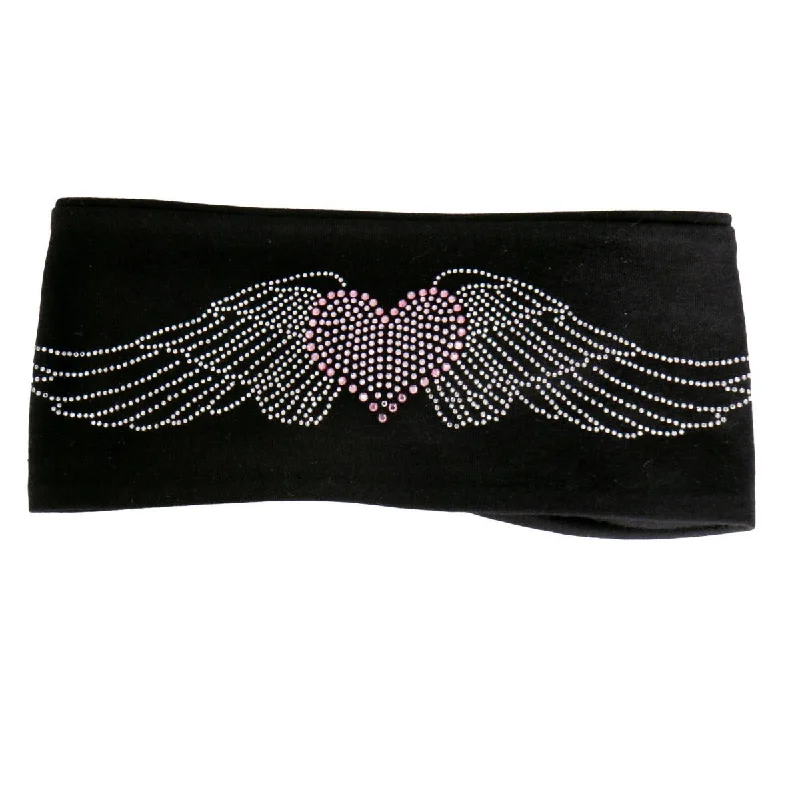 Everyday Chic Hot Leathers RWC1003 Original Heart with Wings Bling Headwrap