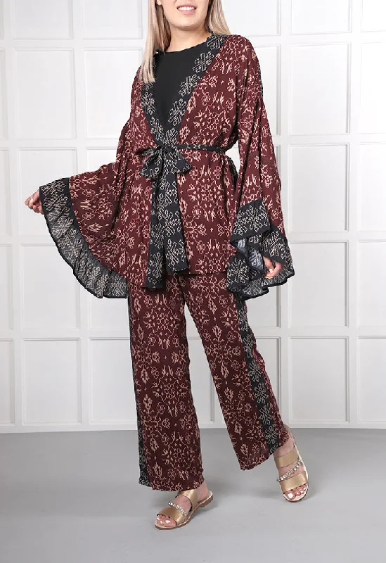 Comfy Layers Geometric Print Cardigan