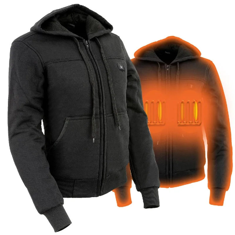 Relaxed Dresses Nexgen Heat NXL2713SET Women 'Heated' Front Zipper Black Hoodie Jacket for Outdoor Activities w/ Battery Pack Relaxed Dresses Nexgen Heat NXL2713SET Women 'Heated' Front Zipper Black Hoodie Jacket for Outdoor Activities w/ Battery Pack