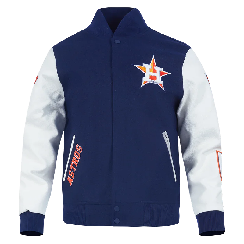 Relaxed Chic MLB HOUSTON ASTROS CLASSIC WOOL MEN'S VARSITY JACKET (MIDNIGHT NAVY/WHITE)