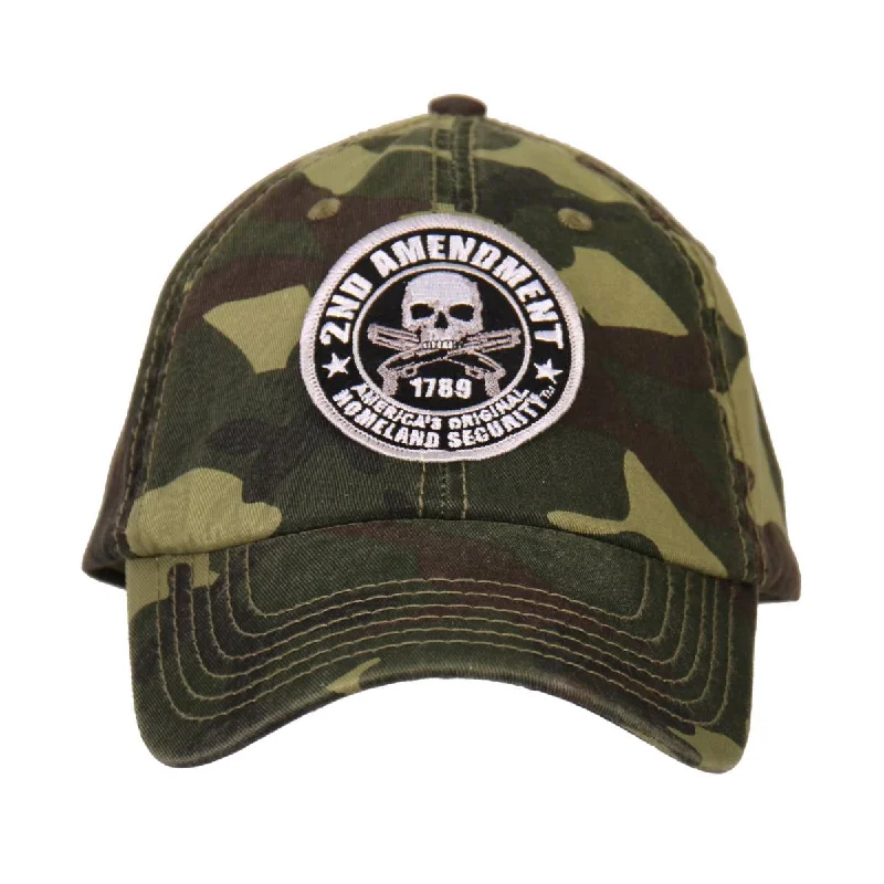 Elegant And Simple Hot Leathers GSH3001 2nd Amendment Washed Camo Ball Cap