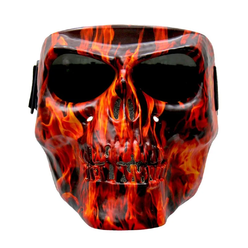 Exquisite Fabrics Hot Leathers FMP1002 'Flame Skull' Polypro Face Mask with Smoke Lenses Exquisite Fabrics Hot Leathers FMP1002 'Flame Skull' Polypro Face Mask with Smoke Lenses