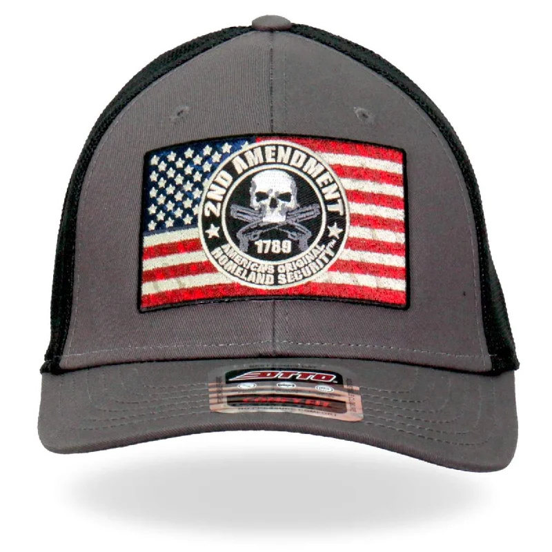 Noble And Elegant Hot Leathers GSH1022 2nd Amendment Flag Trucker Hat