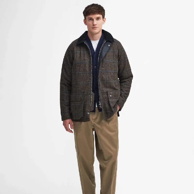 Retro Design Bedale Check Wool Jacket (Brown)