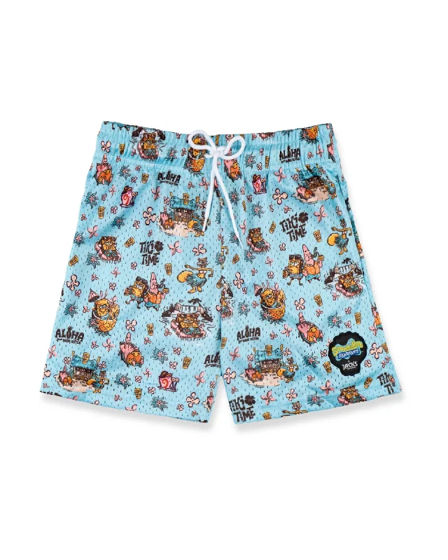 Layered Style SpongeBob Squarepants x Jack's "Tiki Time" Boy's Mesh Shorts