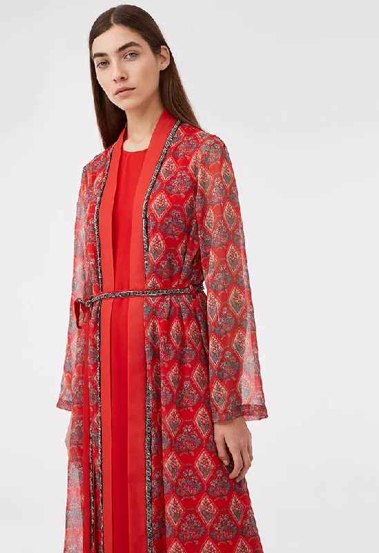 Urban Style Crepe See-Through Outerwear
