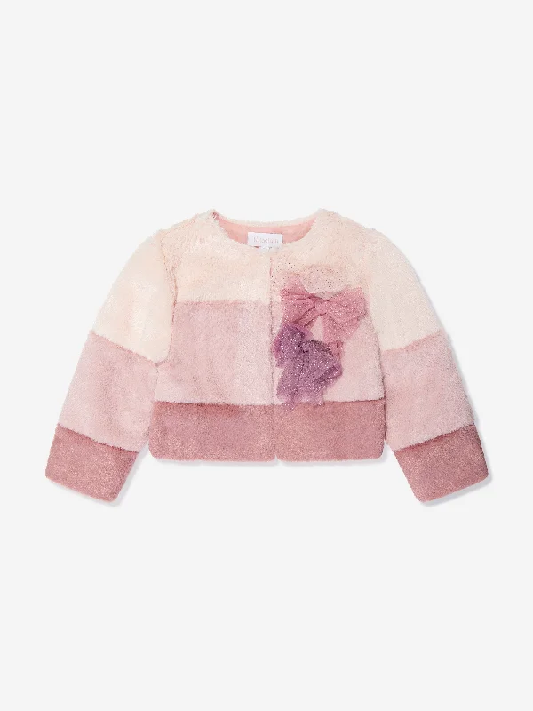 Fashion Must-have Patachou Girls Faux Fur Jacket in Multicolour