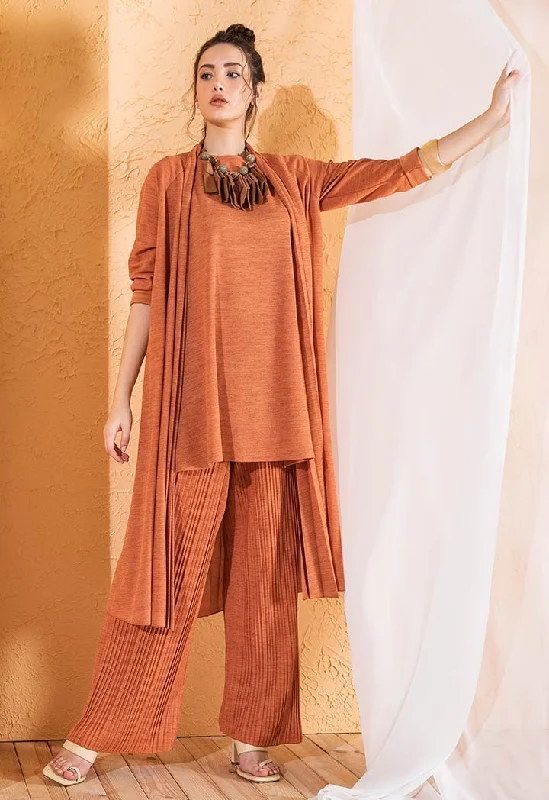 British Style Textured Back Pleats Outerwear