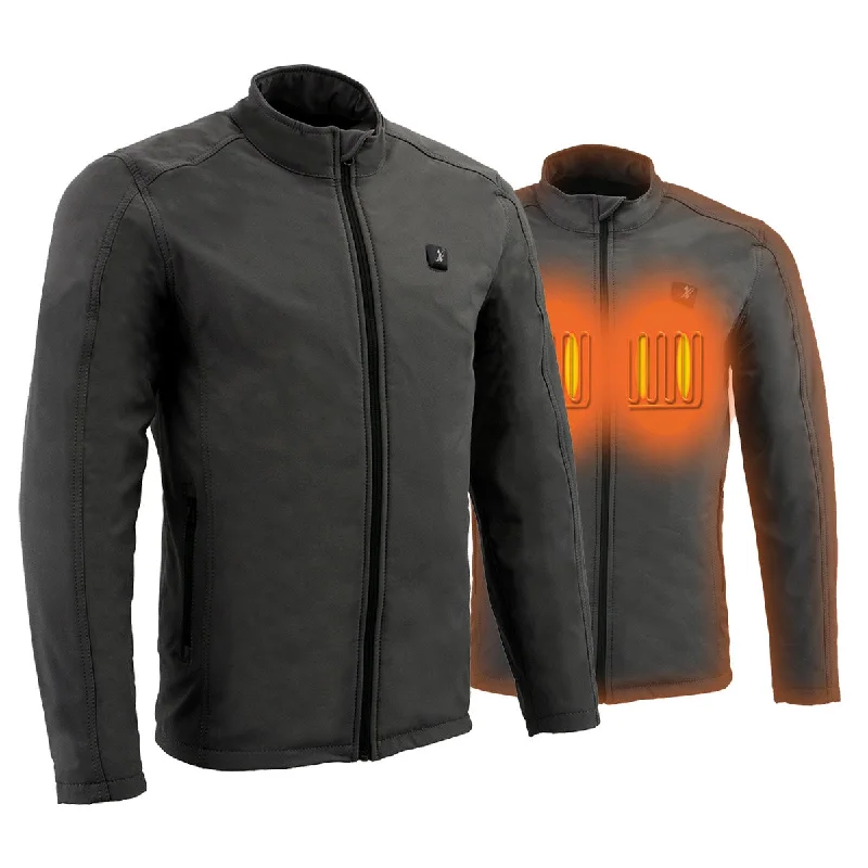 Comfortable Dresses Nexgen Heat NXM1762SET Men’s Soft Shell Heated Jacket - Grey Standup Collar Jacket for Winter with Battery Pack Comfortable Dresses Nexgen Heat NXM1762SET Men’s Soft Shell Heated Jacket - Grey Standup Collar Jacket for Winter with Battery Pack