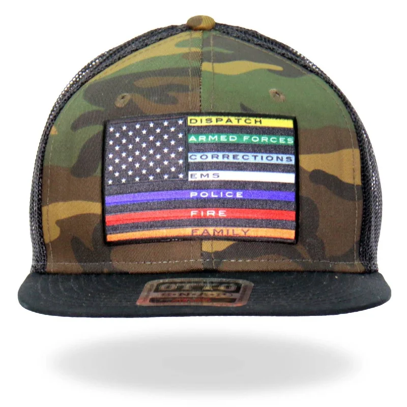 College Style Hot Leathers GSH2012 All Thin Line Colors Snapback Hat