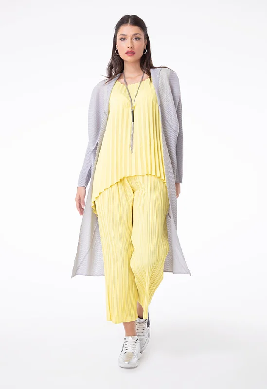 Creative Prints Egg Shape Electric Pleated Outerwear