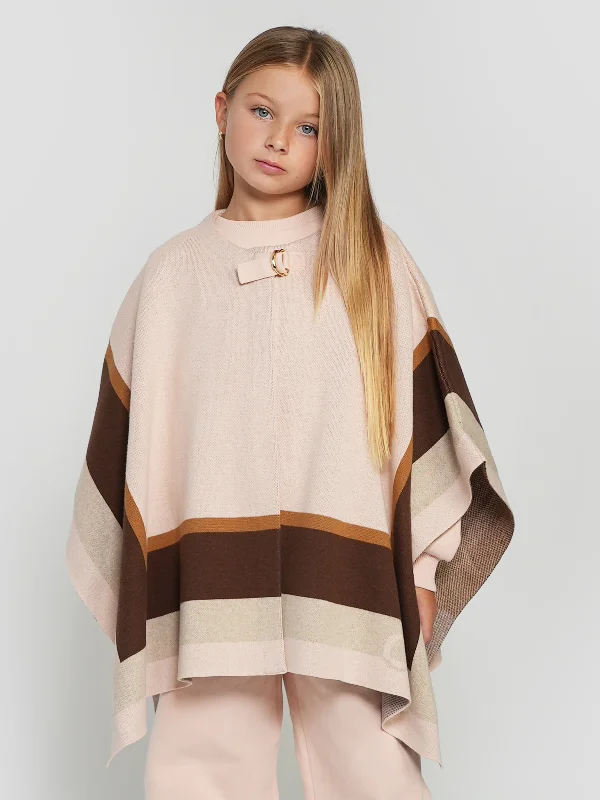 Versatile Style Chloé Girls Knitted Cape in Pink