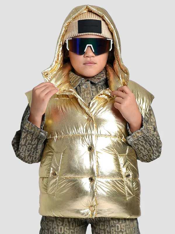 Stylish Comfort MARC JACOBS Girls Padded Gilet in Gold
