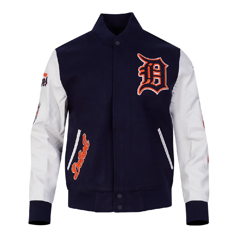 College Style MLB DETROIT TIGERS CLASSIC WOOL MEN'S VARSITY JACKET (MIDNIGHT NAVY/WHITE)