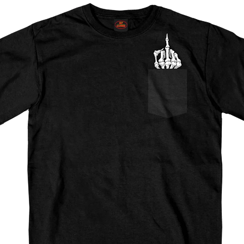 Sports Style Hot Leathers GMP1433 Men’s ‘Skeleton Middle Finger’ Pocket Black T-Shirt Sports Style Hot Leathers GMP1433 Men’s ‘Skeleton Middle Finger’ Pocket Black T-Shirt