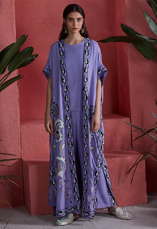 Elegant Wear Paisely Embroidered Sleeveless Outerwear
