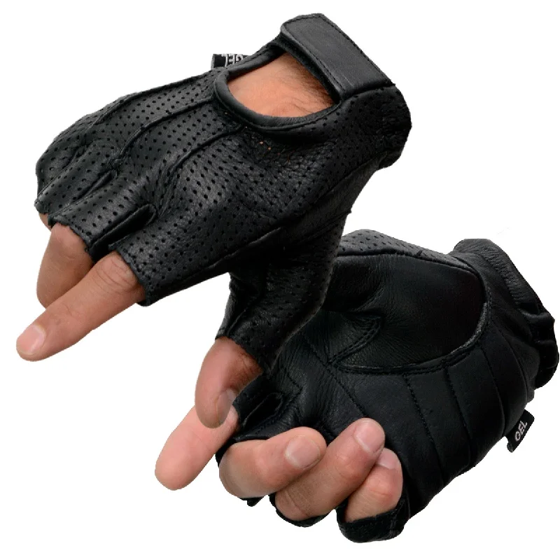 High-quality Design Milwaukee Leather SH877 Men's Black Welted USA Deerskin Leather Gel Padded Palm Fingerless Motorcycle Hand Gloves High-quality Design Milwaukee Leather SH877 Men's Black Welted USA Deerskin Leather Gel Padded Palm Fingerless Motorcycle Hand Gloves
