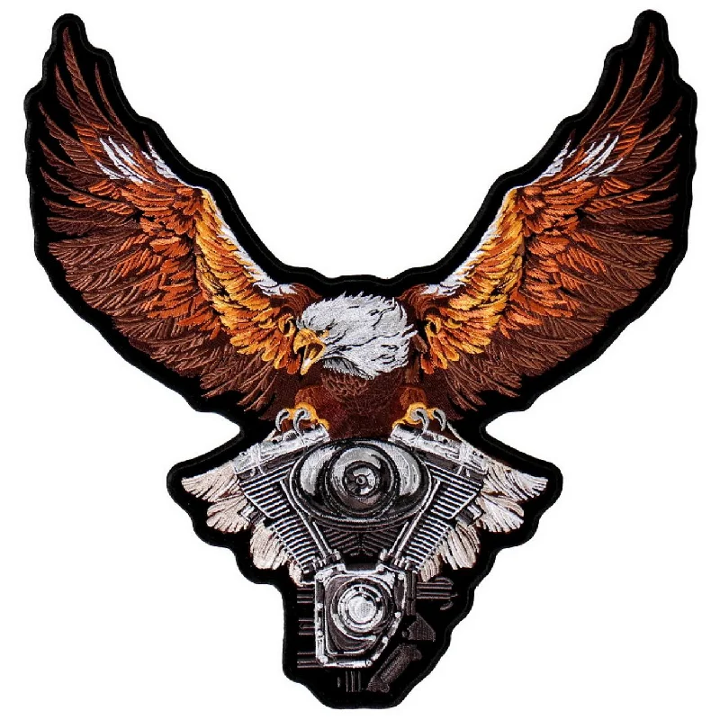 Fresh And Natural Hot Leathers PPA8229 Storm Clouds Eagle 12" x 12" Patch