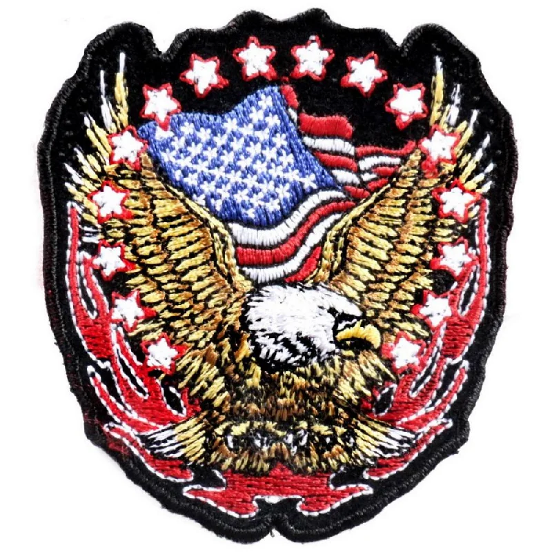British Style Hot Leathers PPA1422  Eagle Flag and Stars Patch 3" x 3"