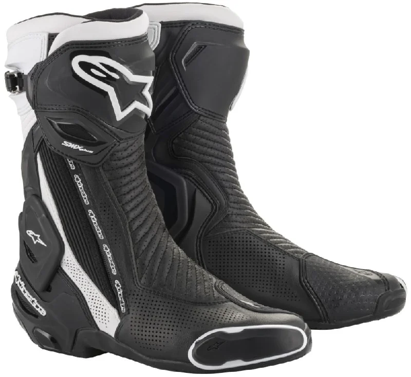 Ultra-lightweight Alpinestars Men’s SMX-PLUS v2 Vented Black and White Boots