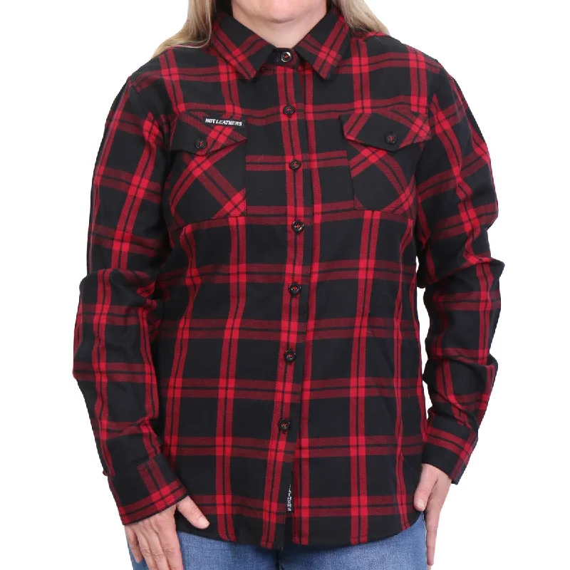 Effortless Comfort Hot Leathers FLL3009 Ladies Black and Red Flannel Long Sleeve Shirt Effortless Comfort Hot Leathers FLL3009 Ladies Black and Red Flannel Long Sleeve Shirt