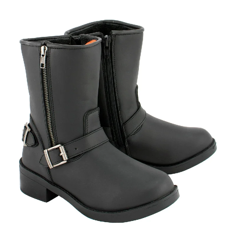 Exquisite Design Milwaukee Leather MBL9475 Women's Classic Black Engineer Style Fashion Motorcycle Riding Boots w/ Side Zipper Exquisite Design Milwaukee Leather MBL9475 Women's Classic Black Engineer Style Fashion Motorcycle Riding Boots w/ Side Zipper