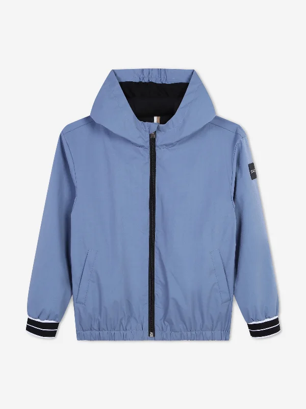 Versatile Wear BOSS Boys Houndstooth Windbreaker in Grey