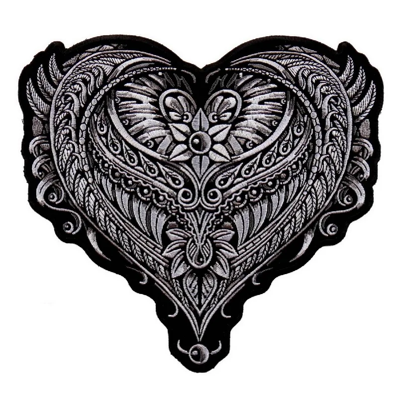 Lace Design Hot Leathers PPA9208 Ornate Heart 8"x8" Patch