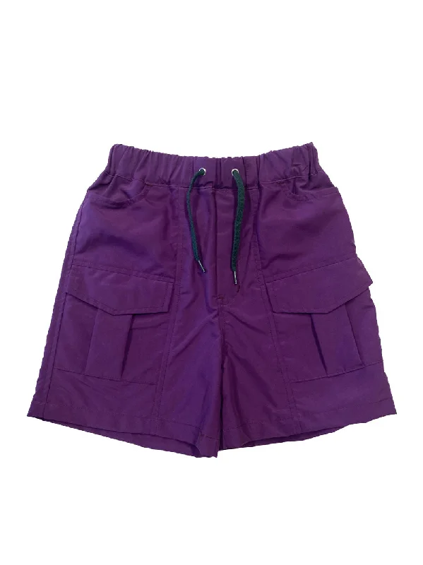 Exquisite Tailoring Purple Pleated Pocket Shorts