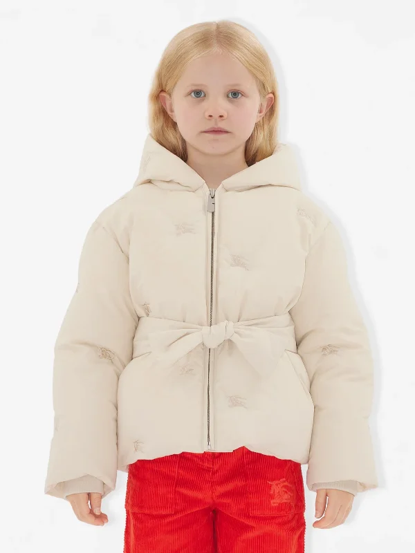 Urban Chic Burberry Girls Clara Puffer Jacket in Ivory