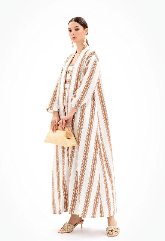 Relaxed Clothing Open Front Textured Maxi Kimono - Ramadan Style