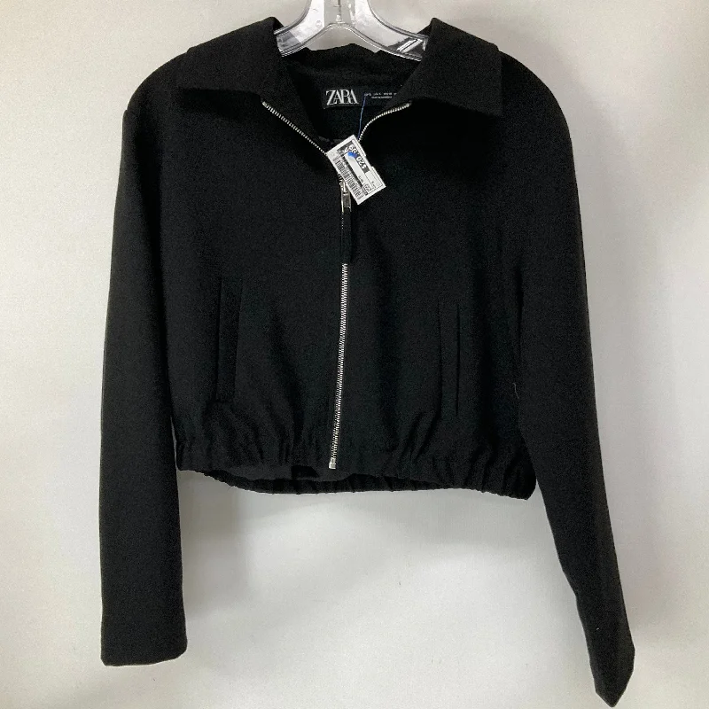 Elegant Casuals Jacket Moto By Zara In Black, Size: S