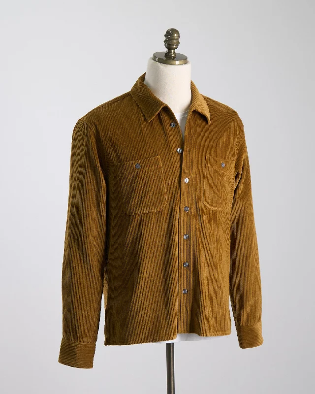 Casual Style Mustard Corduroy Overshirt