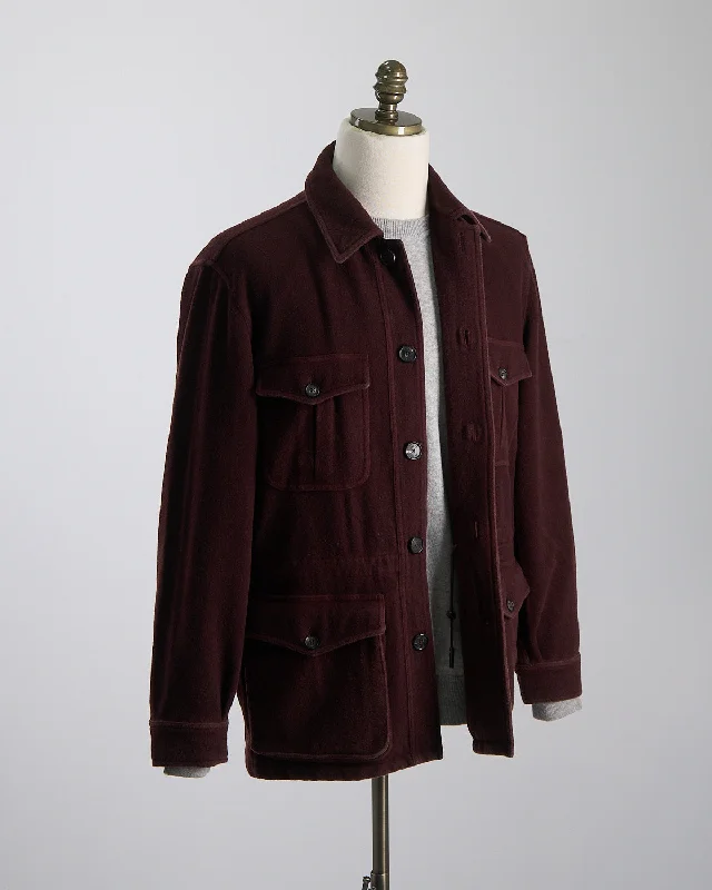 Cozy Street Style Plush Garment Washed Wool 'safari' Jacket