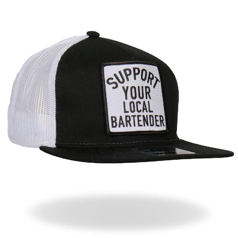 Luxe Comfort Hot Leathers GSH2007 Support Your Local Bartender Black and White Snapback Ball Cap Luxe Comfort Hot Leathers GSH2007 Support Your Local Bartender Black and White Snapback Ball Cap