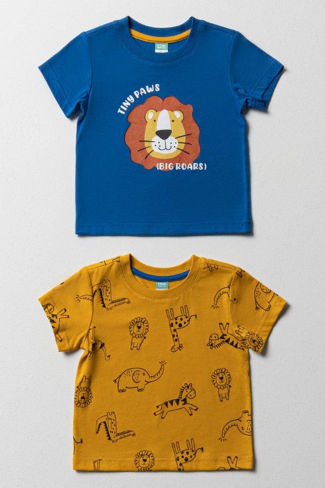 Soft Touch 2 Pack Short Sleeve T-Shirts Blue & Yellow