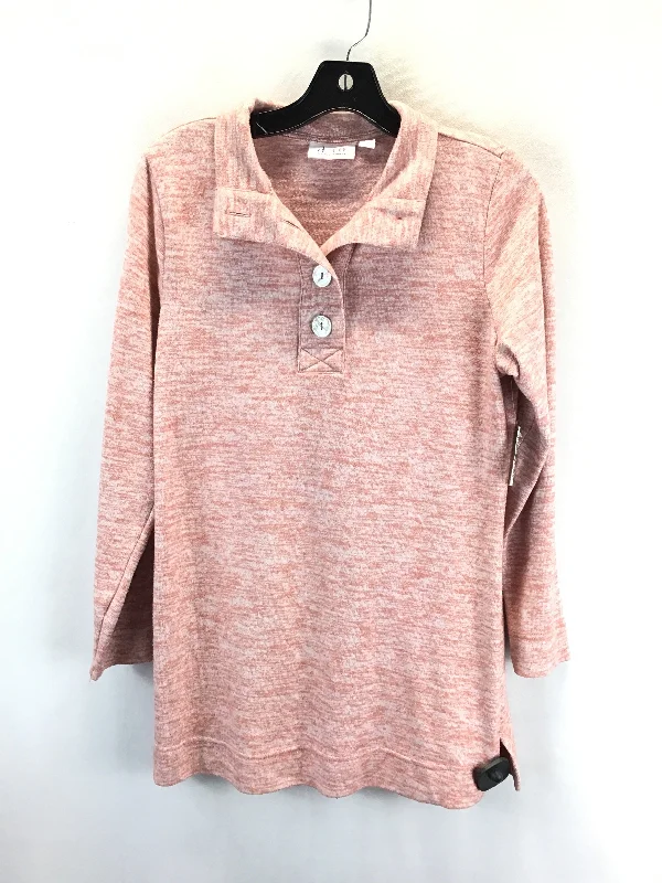 Unique Design Top Long Sleeve By Denim And Co Qvc In Orange, Size: S