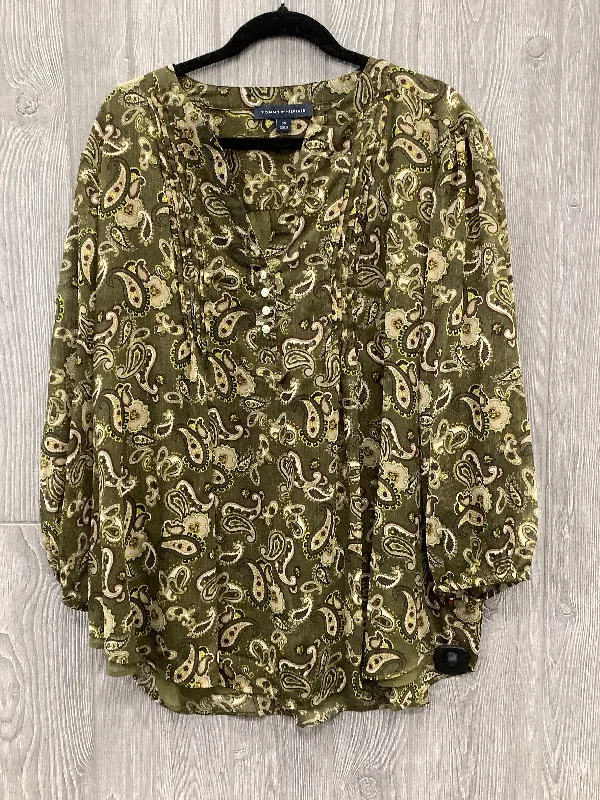 Ultra-lightweight Top Long Sleeve By Tommy Hilfiger In Green, Size: 2x