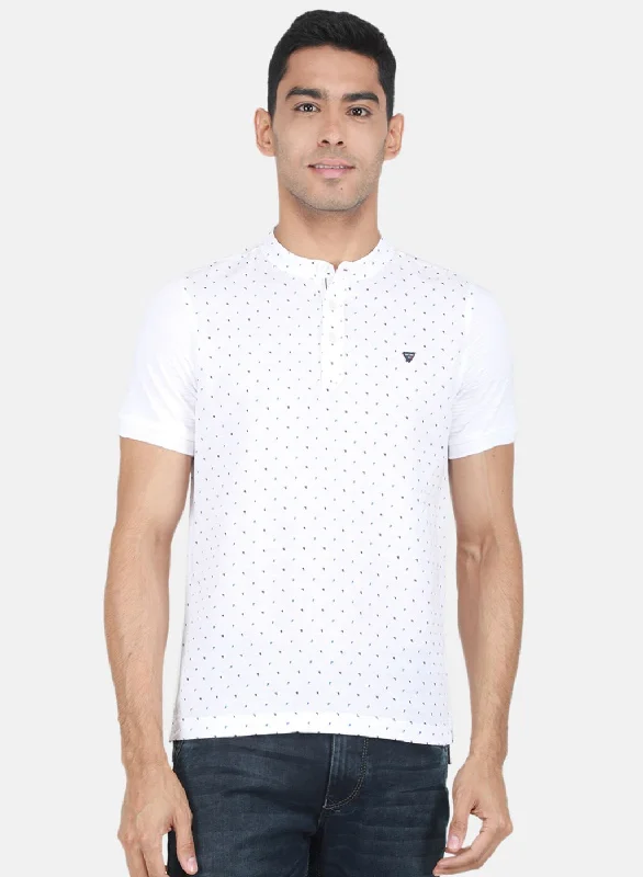 Relaxed Tops Men White Printed T-Shirt