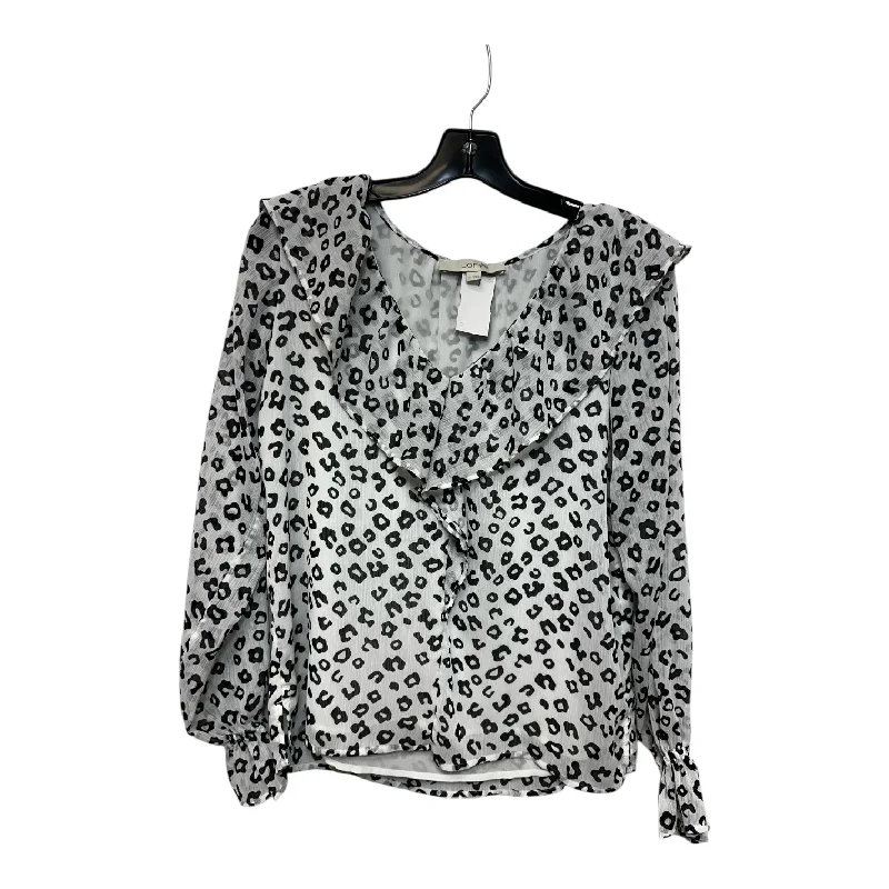Easy Style Top Long Sleeve By Loft In Animal Print, Size: Xs