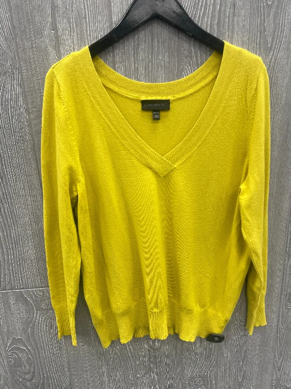 Comfortable Sweaters Top Long Sleeve By Lane Bryant In Yellow, Size: Xl