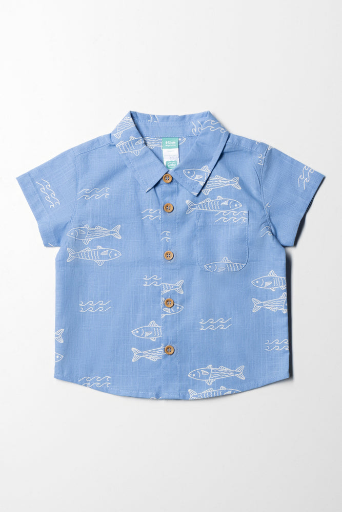 Creative Prints Fish Short Sleeve Shirt Blue